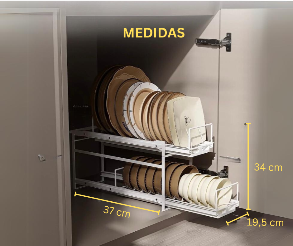Escurridor de Platos de Doble Nivel Extraíble